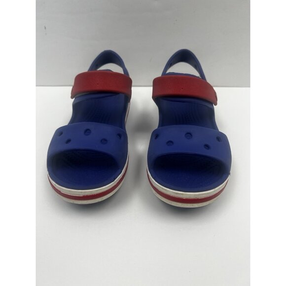 Crocs Crocband Sandals Kids Navy Blue Hook & Loop Open Toe Strappy Comfort Sz 1 - Picture 8 of 8
